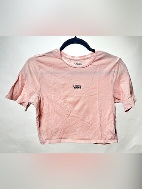Vans Light Pink Center Logo Cropped Tee